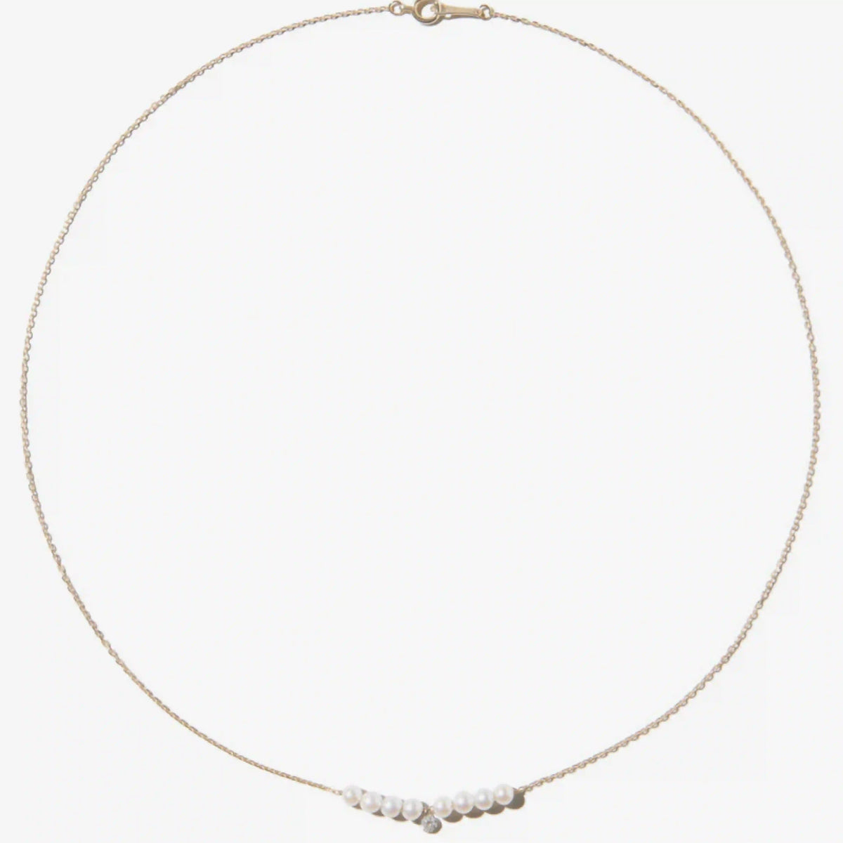 Pierced Diamond and Multi Pearl Necklace