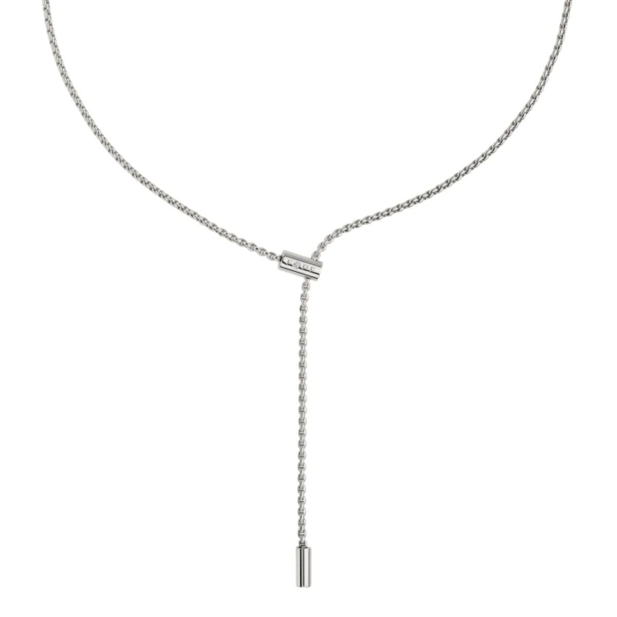 White Gold Adjustable Lariat Necklace