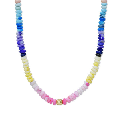  Multicolor Opal Rondelle Necklace