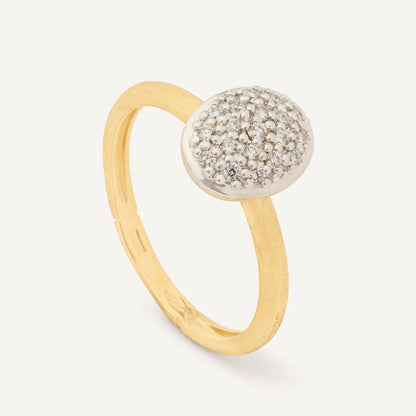 Yellow Gold Ring with Diamond Pavé