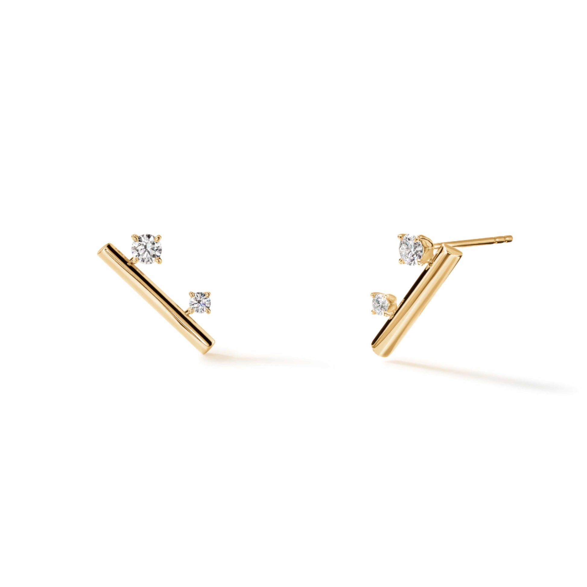 Floating Diamond Climber Earrings