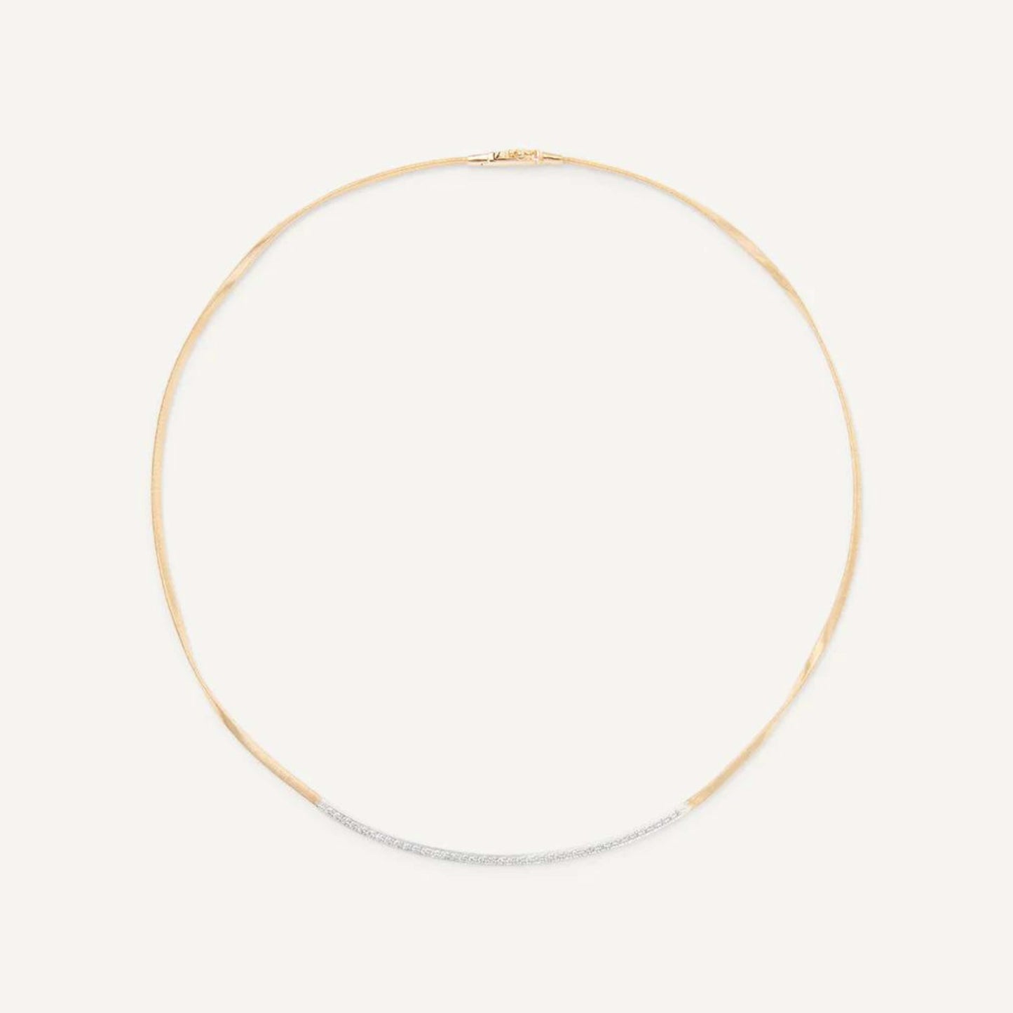 Gold Coil Necklace With Diamond Bar