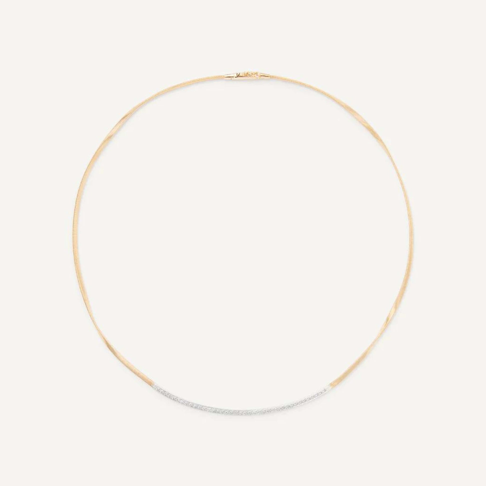 Gold Coil Necklace With Diamond Bar