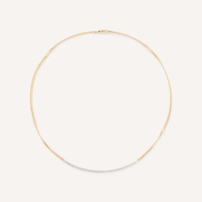 Gold Coil Necklace With Diamond Bar