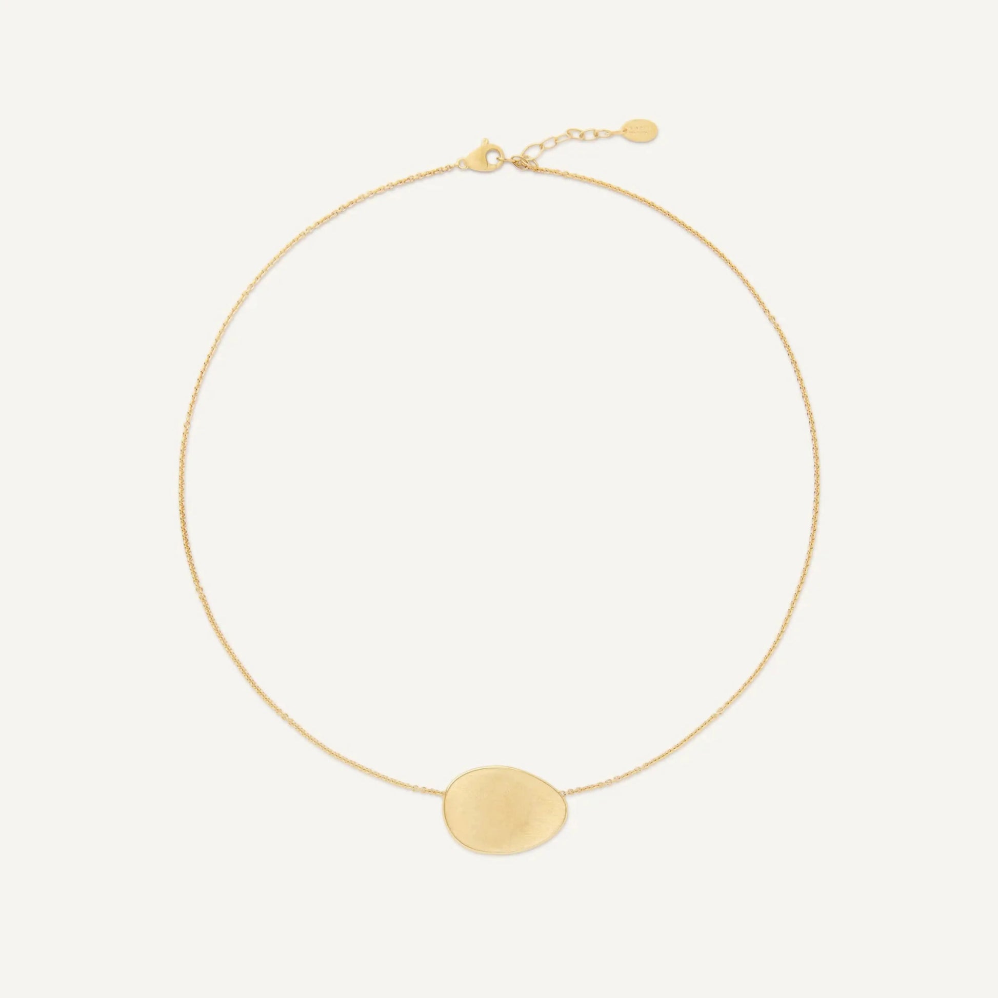 Yellow Gold Small Petal Pendant Necklace