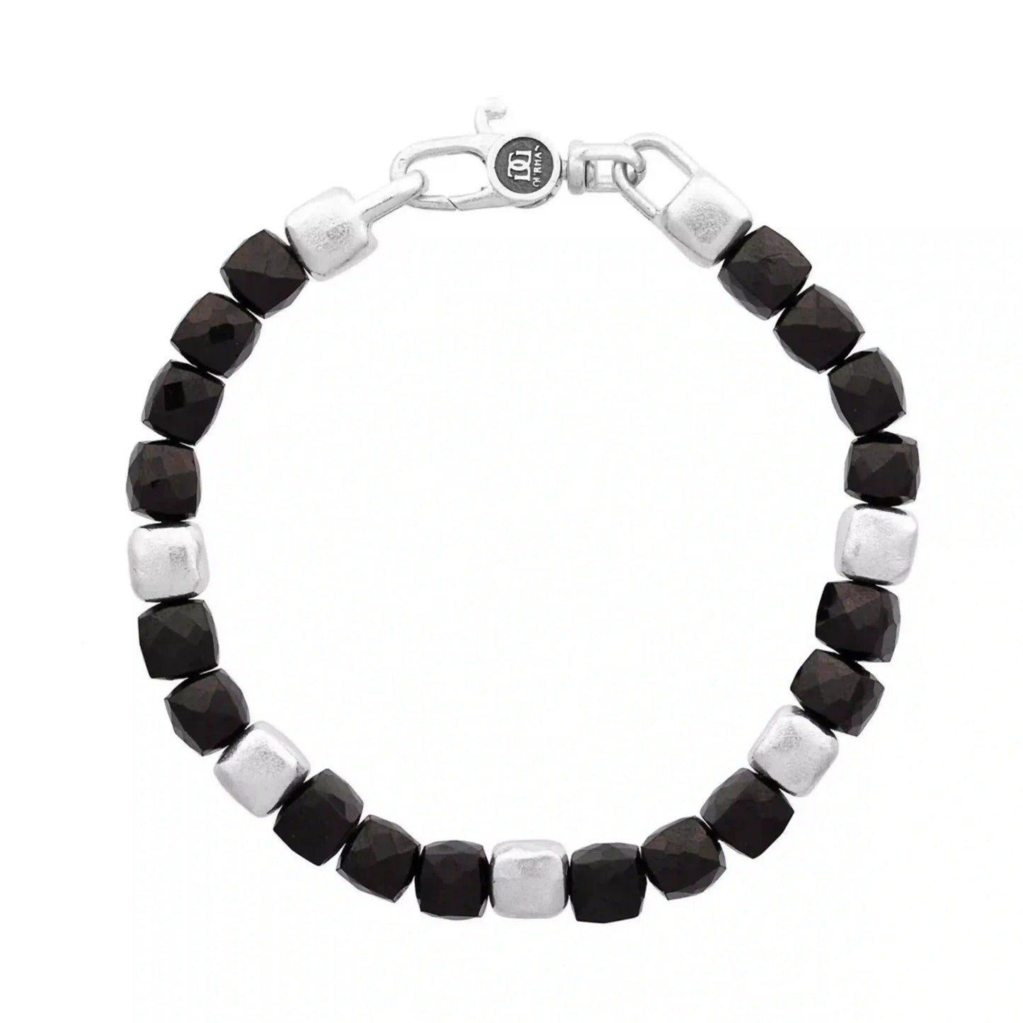 Silver Onyx Beaded Bracelet