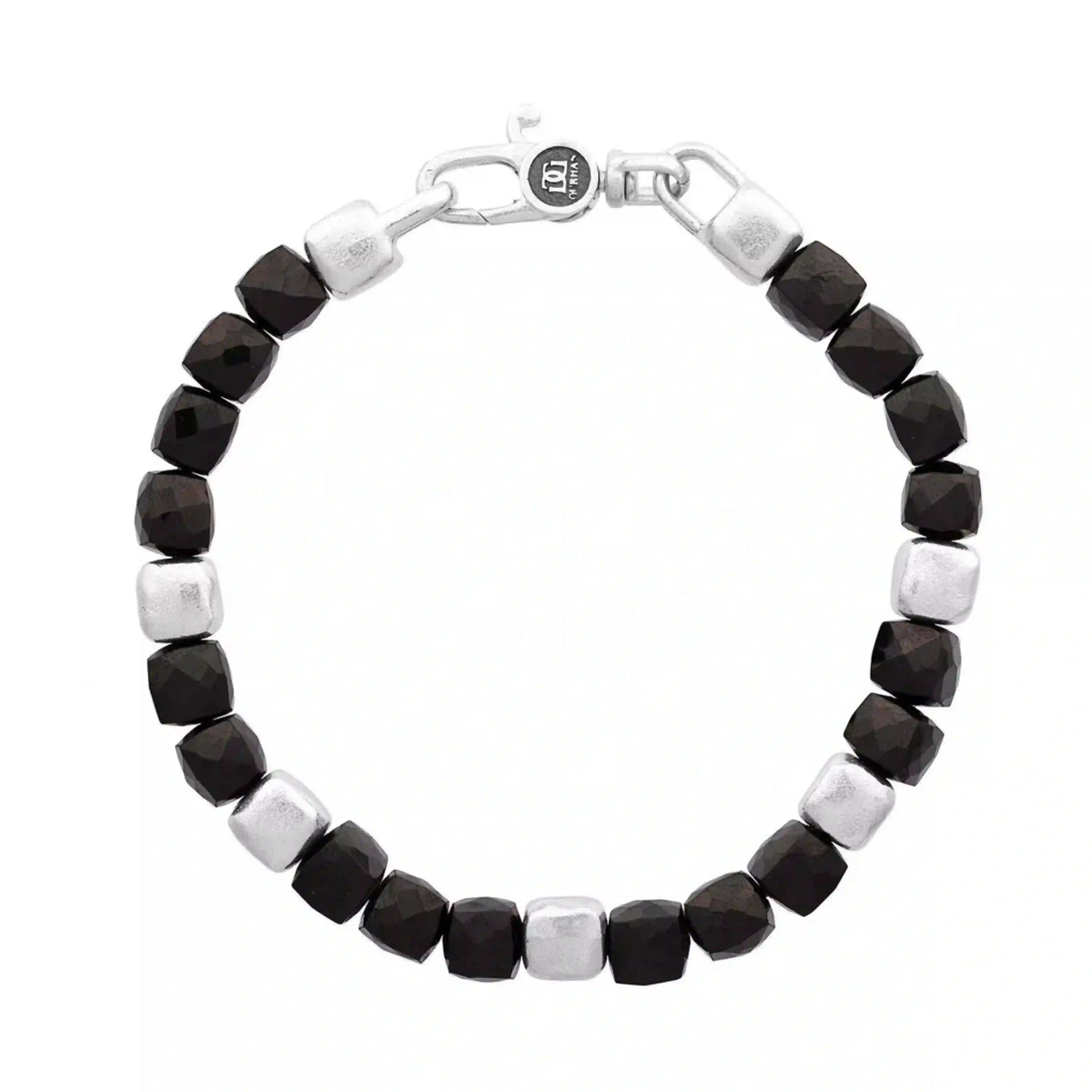 Silver Onyx Beaded Bracelet