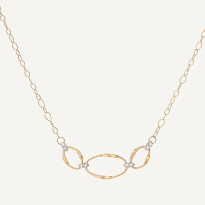 Yellow Gold Coil Halfsie Necklace with Diamonds