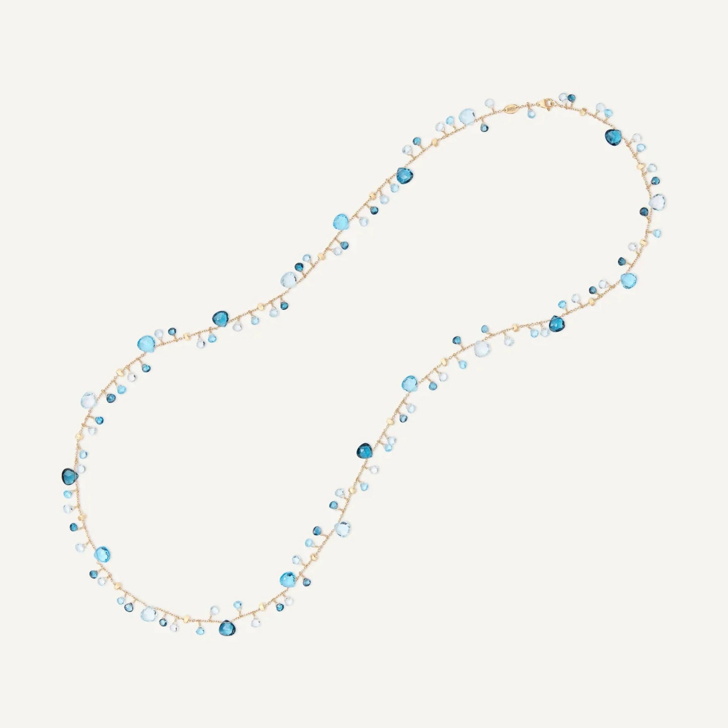 Yellow Gold Blue Topaz Necklace