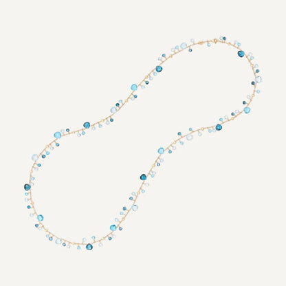 Yellow Gold Blue Topaz Necklace