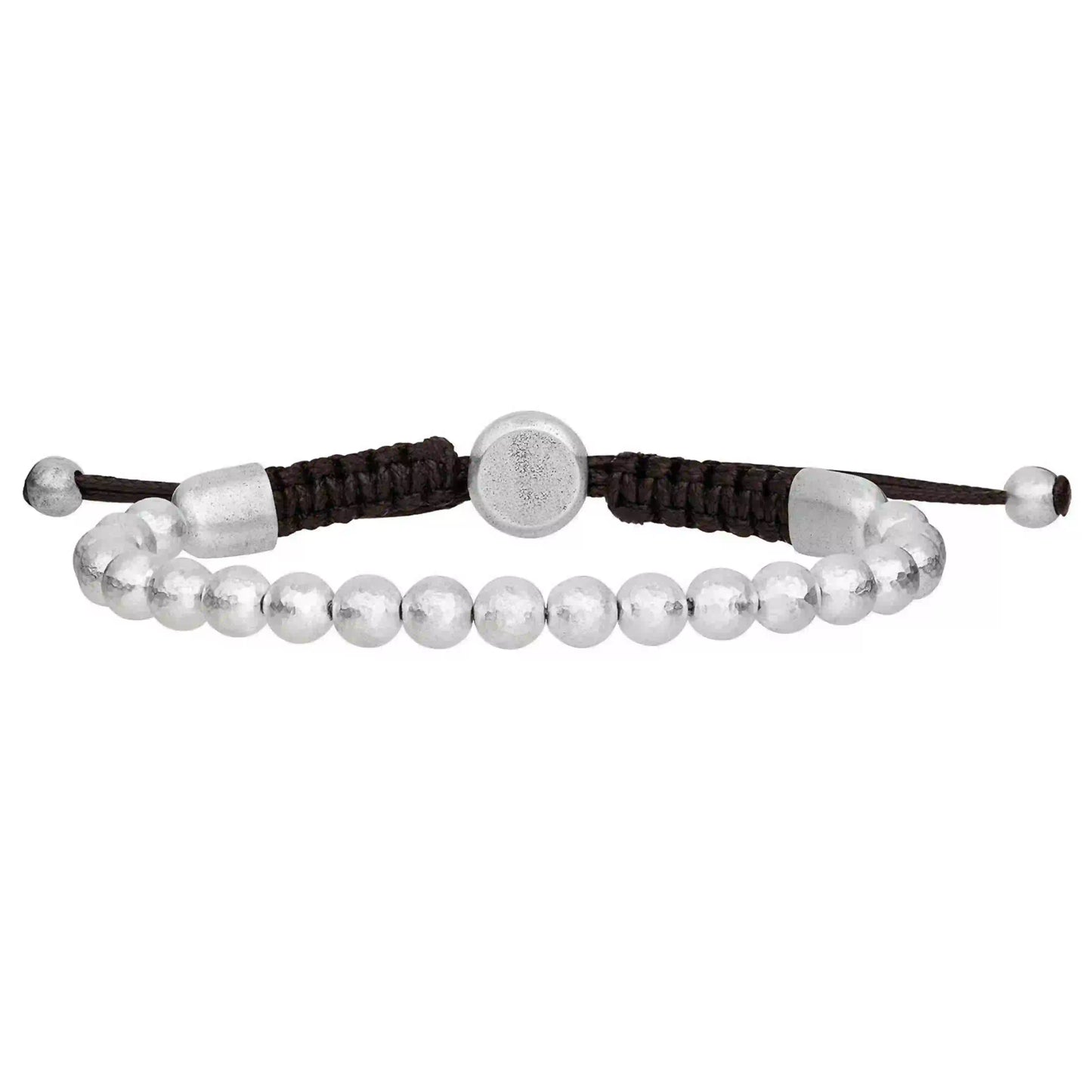 Silver Beaded Single-Strand Bracelet