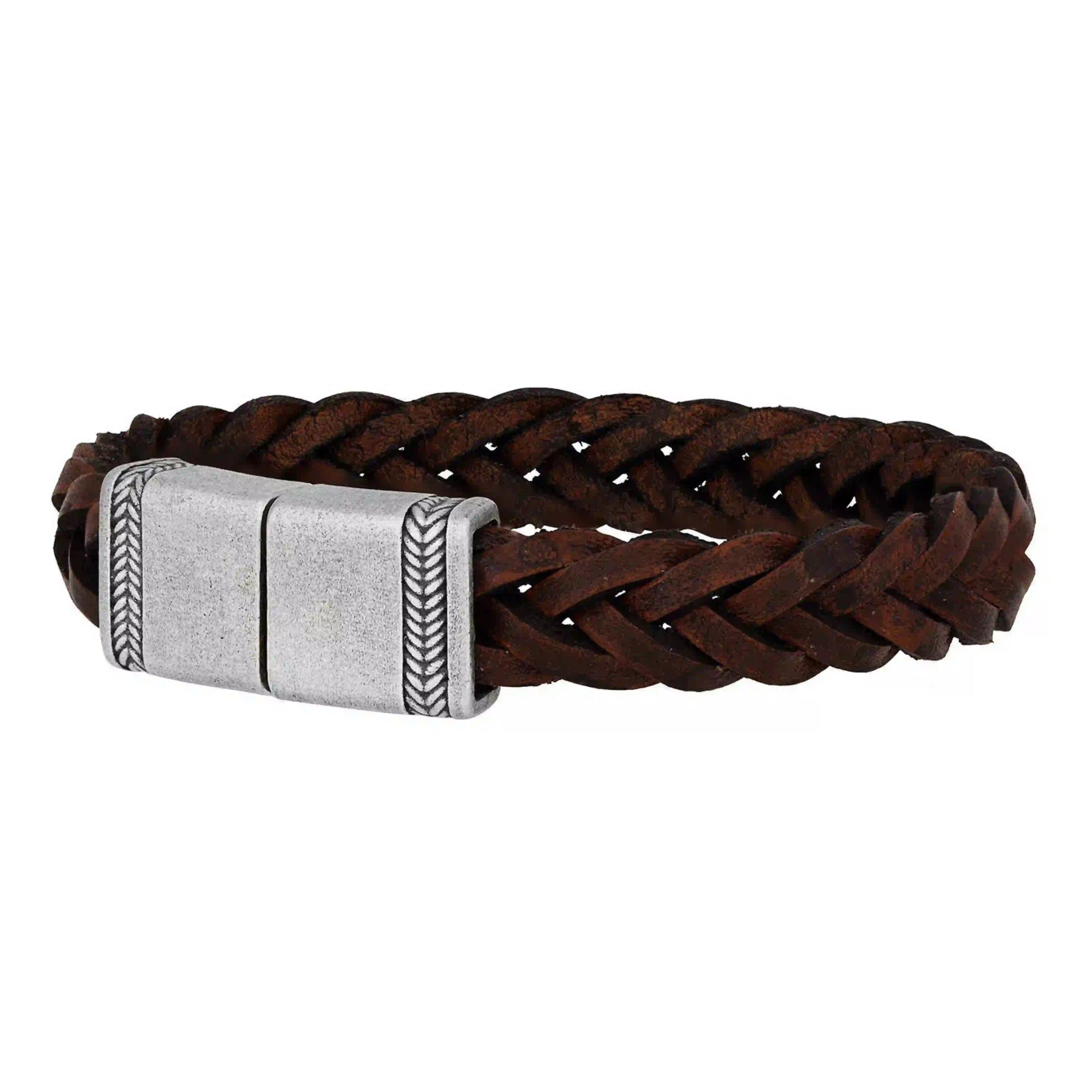 Sterling Silver Leather Bracelet