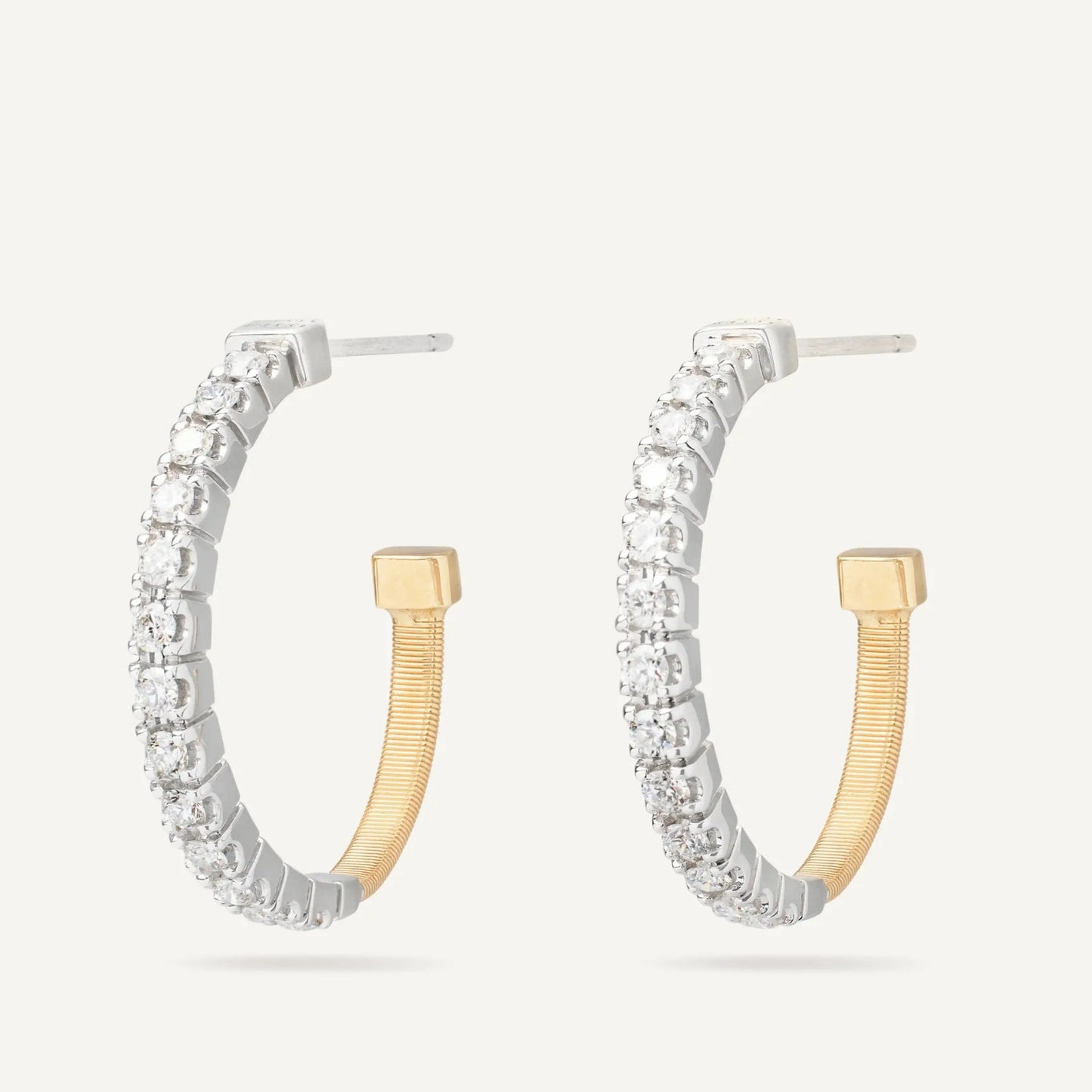 Yellow Gold Hoop Diamond Earrings