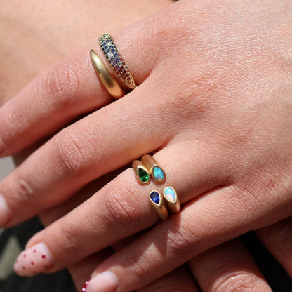Rainbow Sapphire Snake Ring
