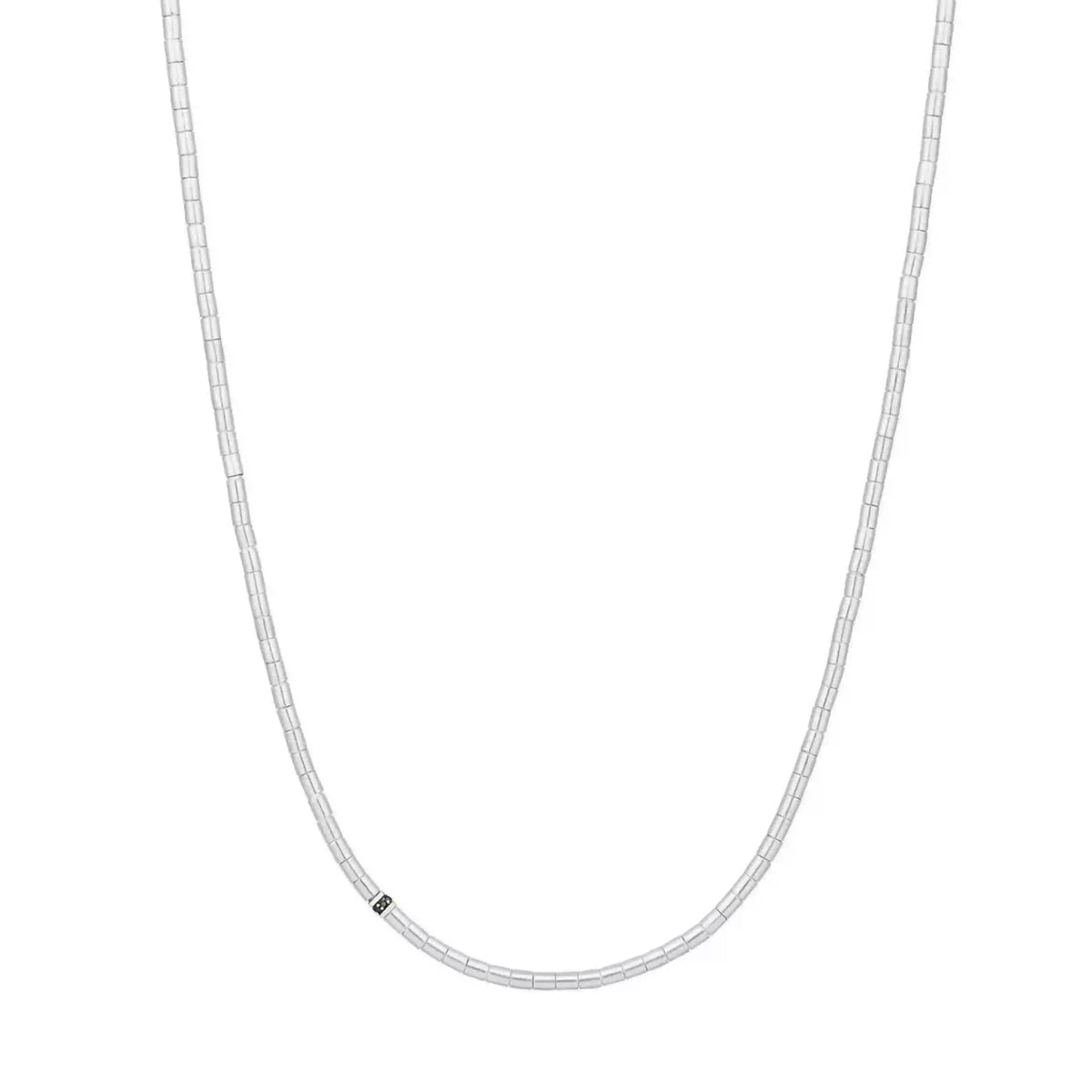 Silver Black Diamond Short Necklace