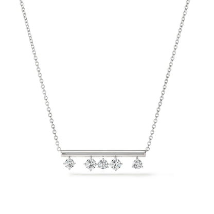  Barre Floating Diamond Pendant Necklace