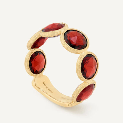 Yellow Gold Garnet Band Ring