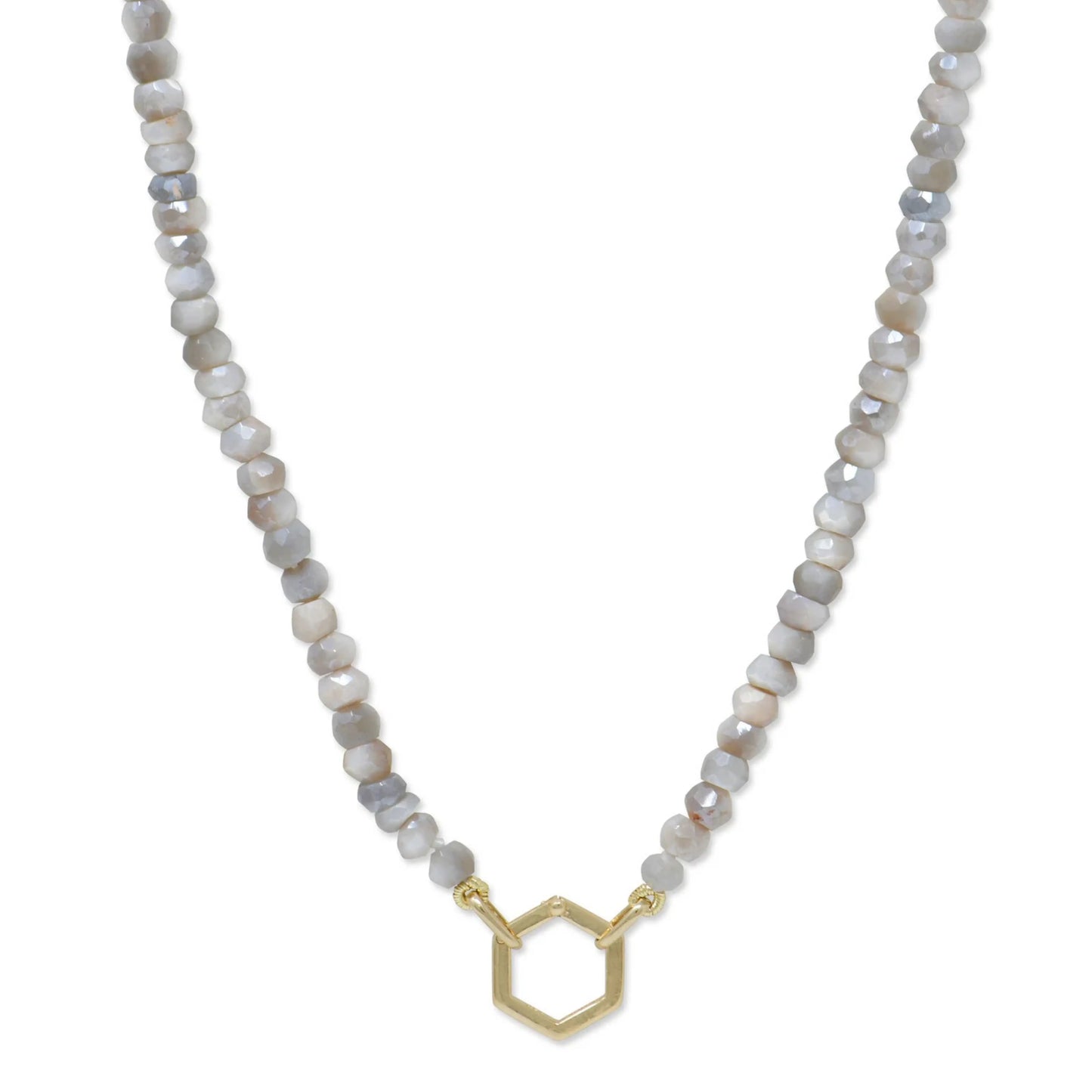 Moonstone Necklace with Hexagon Story Catcher