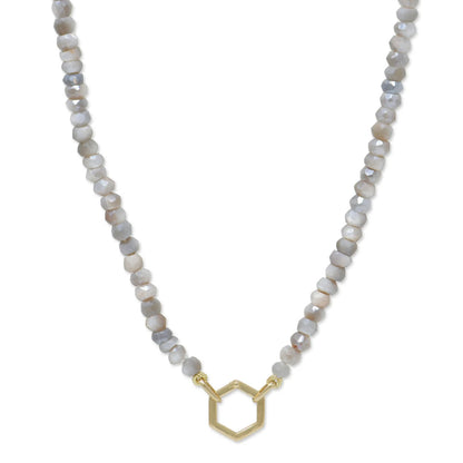 Moonstone Necklace with Hexagon Story Catcher