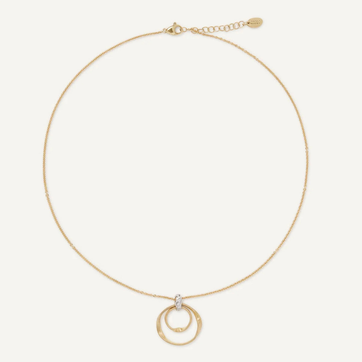 Coil Circle Pendant Necklace with Diamonds