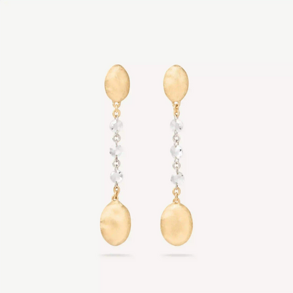 Yellow Gold Pendant Earrings with Diamonds