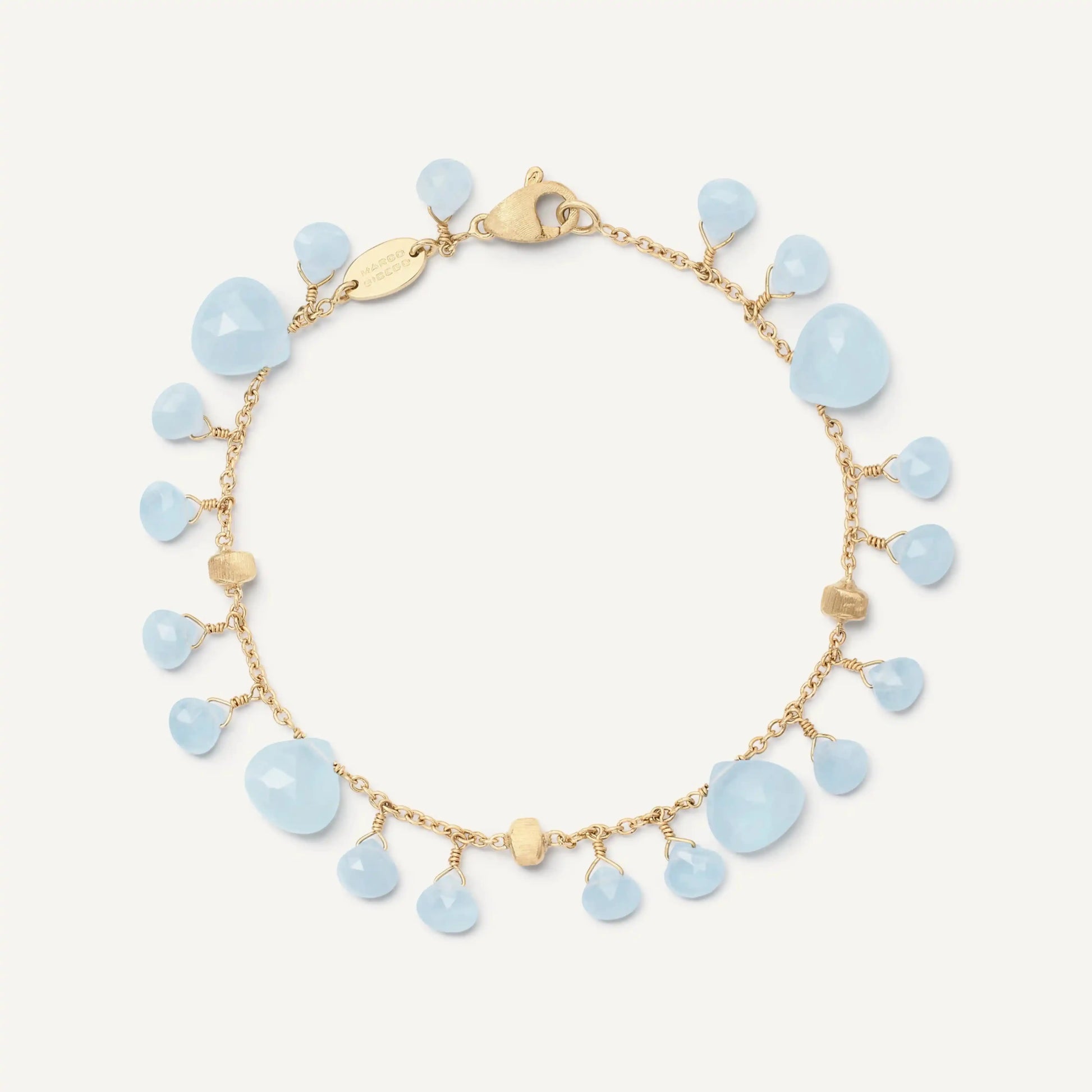 Yellow Gold Single-Strand Aquamarine Bracelet