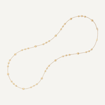 Yellow Gold Bead Long Necklace