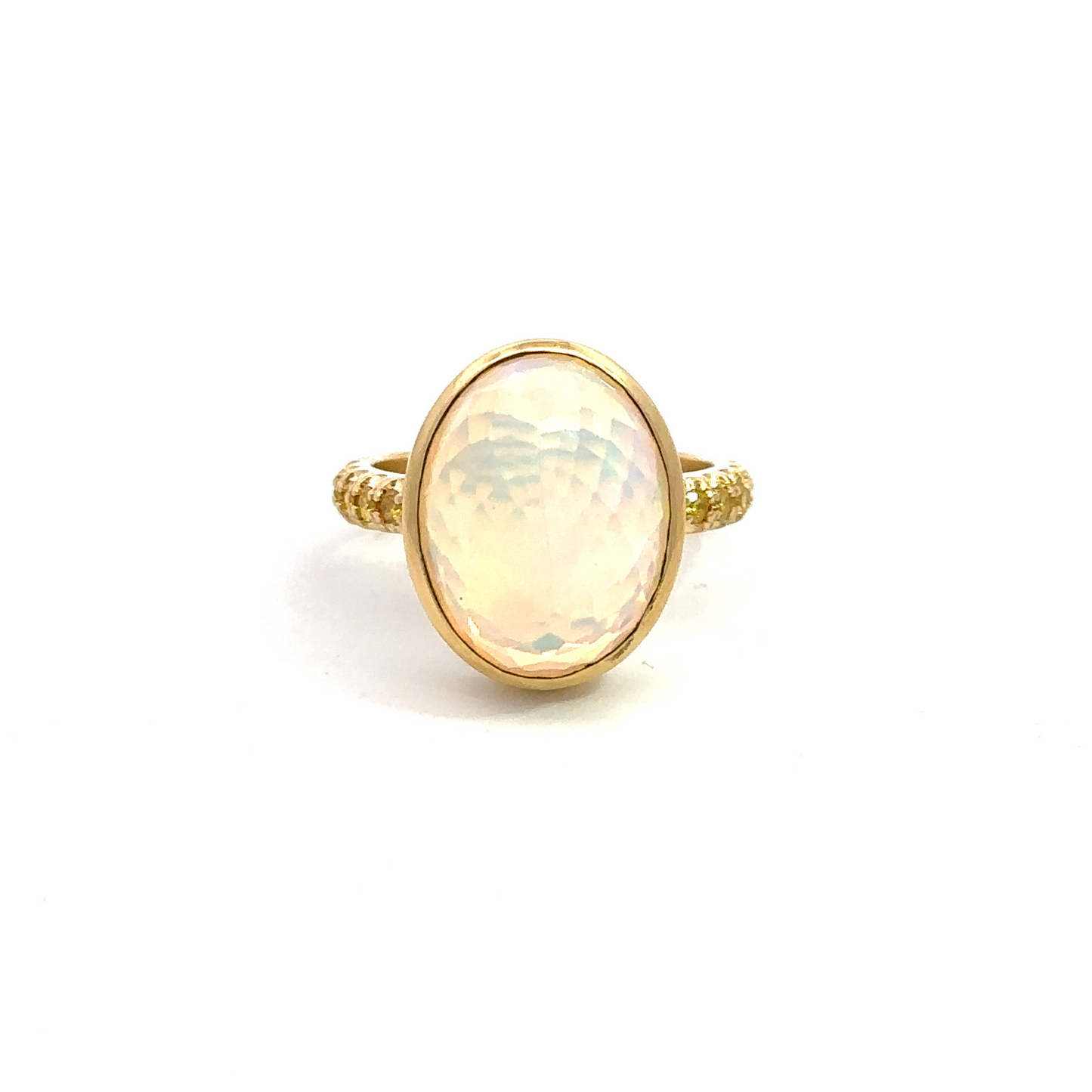 Opal and Yellow Diamond Ring