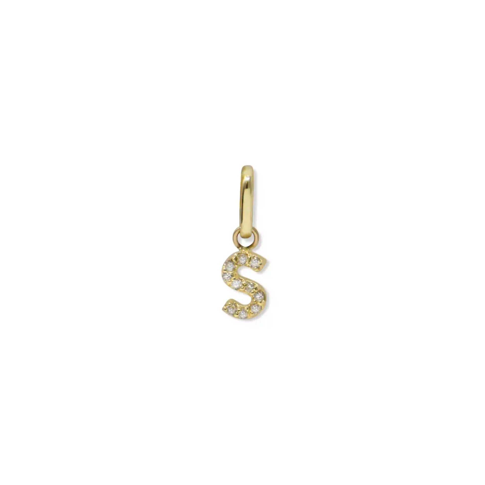 Love Letter Pavé Initial Charm "S"