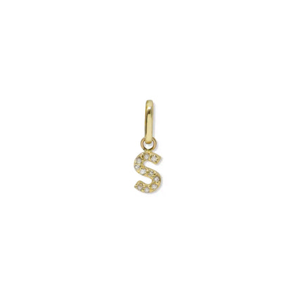 Love Letter Pavé Initial Charm "S"