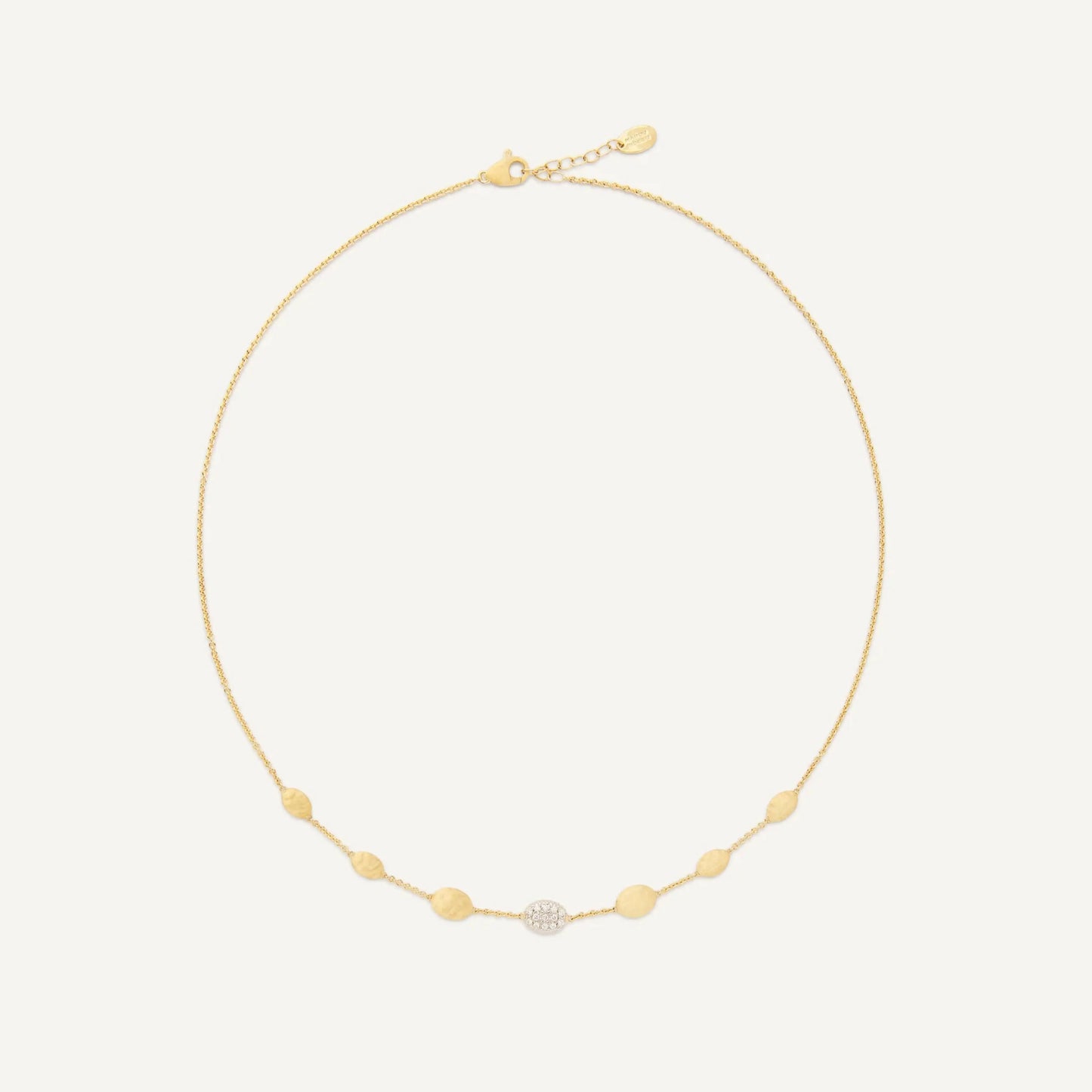 Yellow Gold Station Necklace with Diamonds