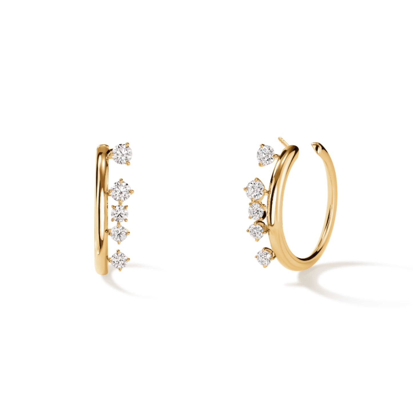 Floating Diamond Small Hoops