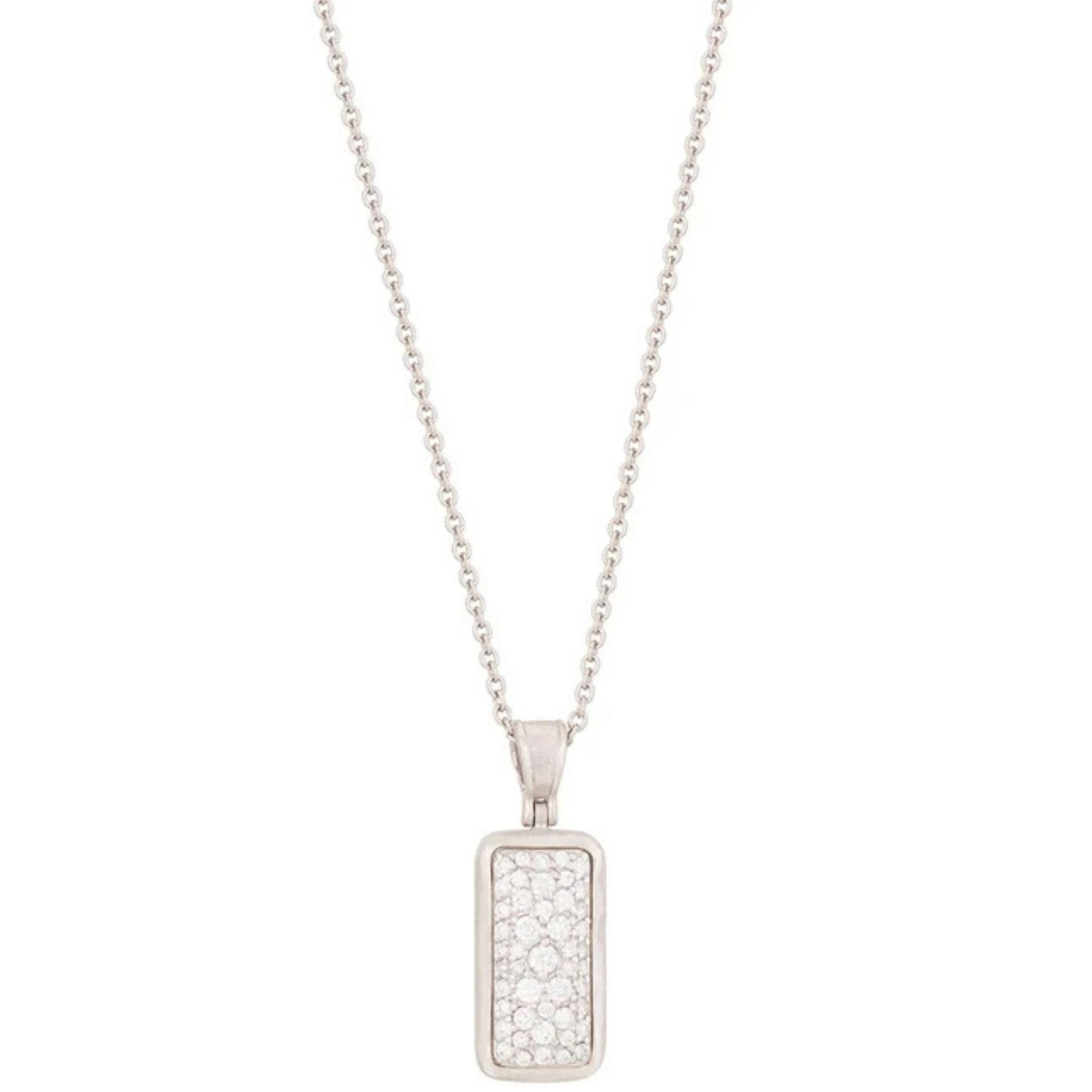 Silver Diamond Pendant Necklace