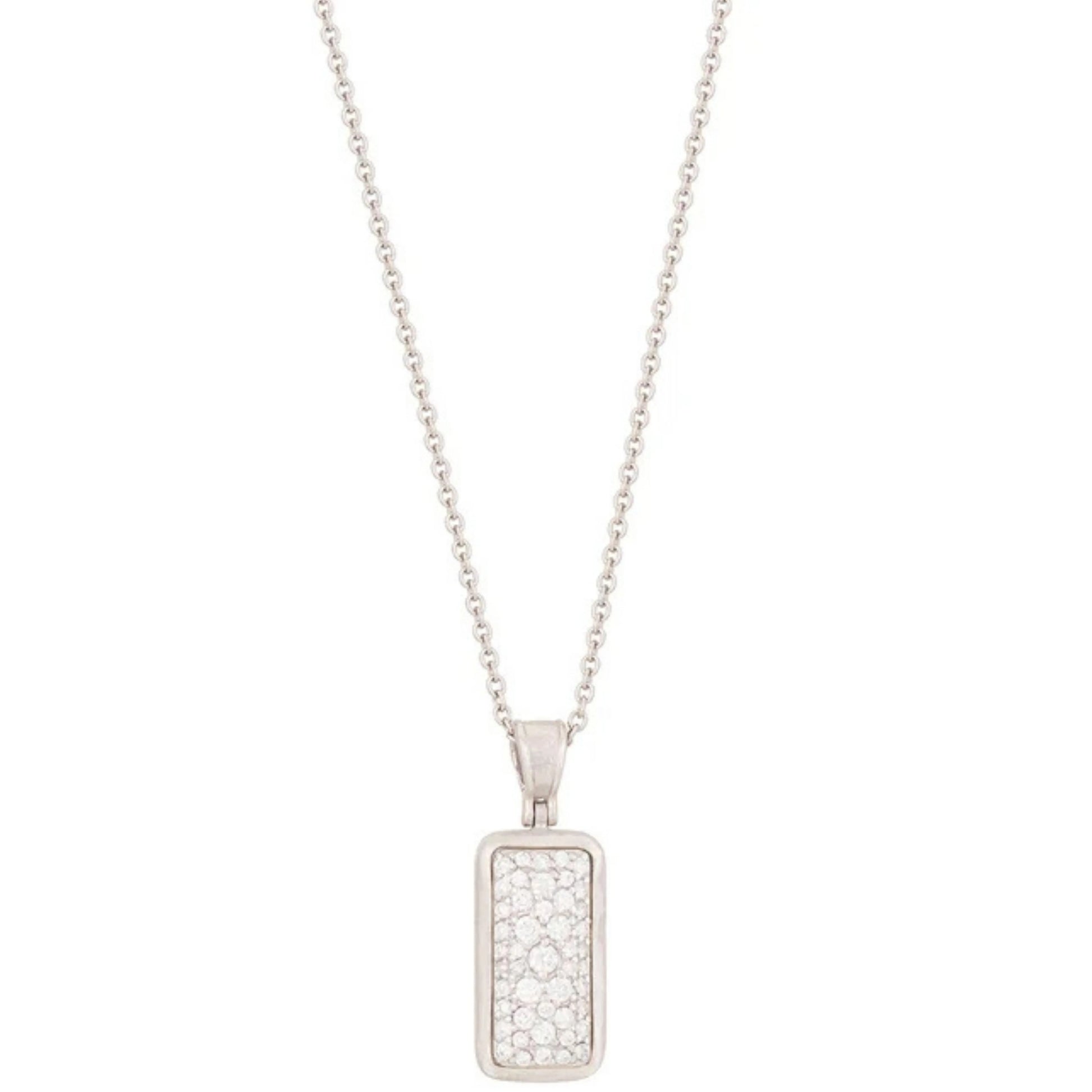 Silver Diamond Pendant Necklace