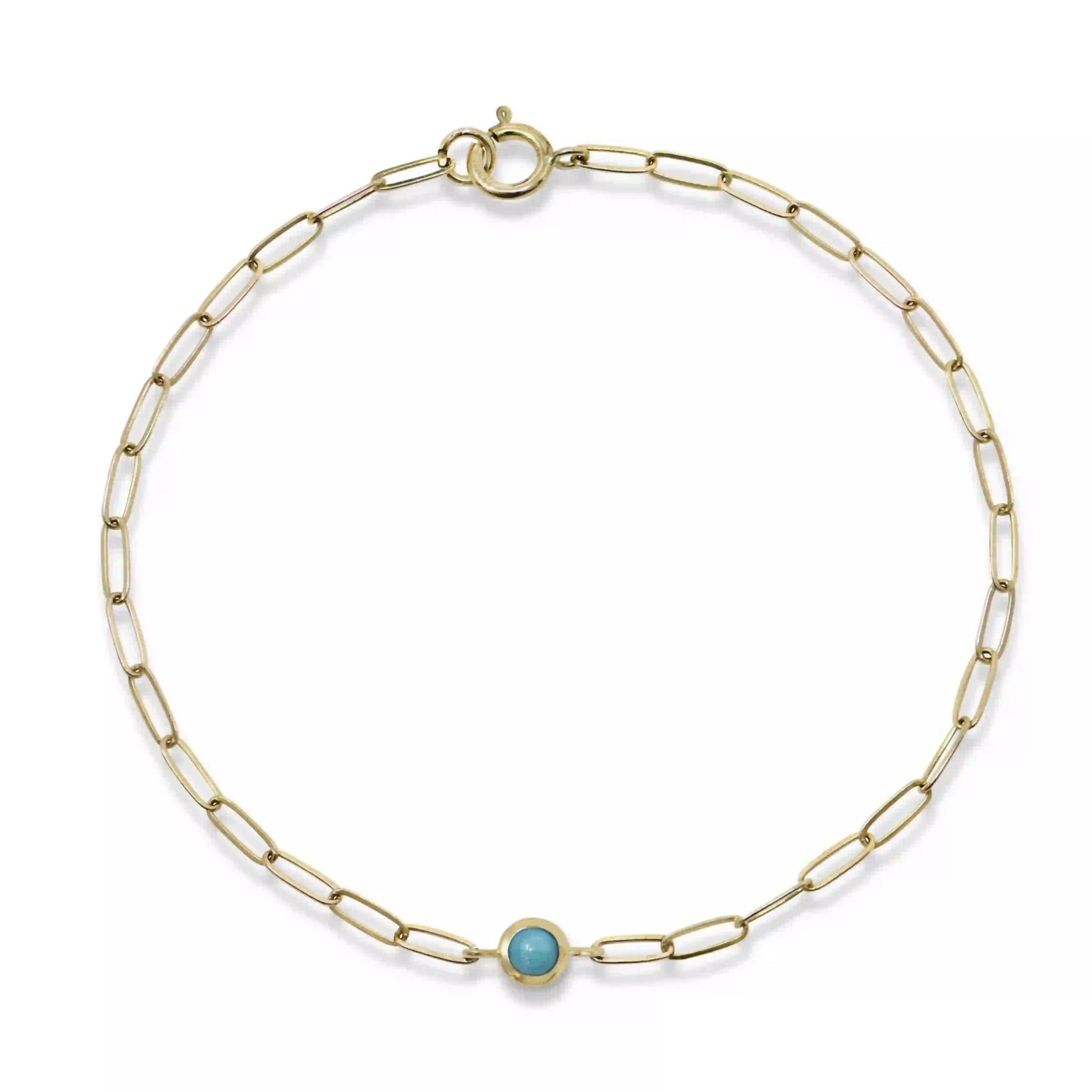  Birthstone Paperclip Bracelet
