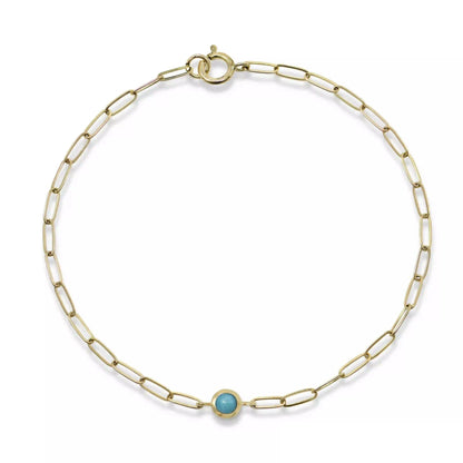  Birthstone Paperclip Bracelet