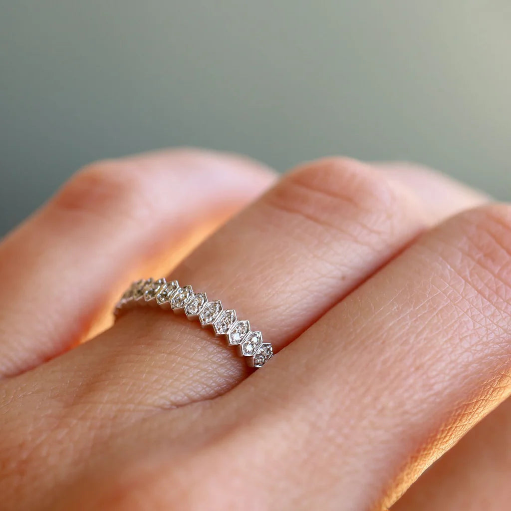 Small White Diamond Band