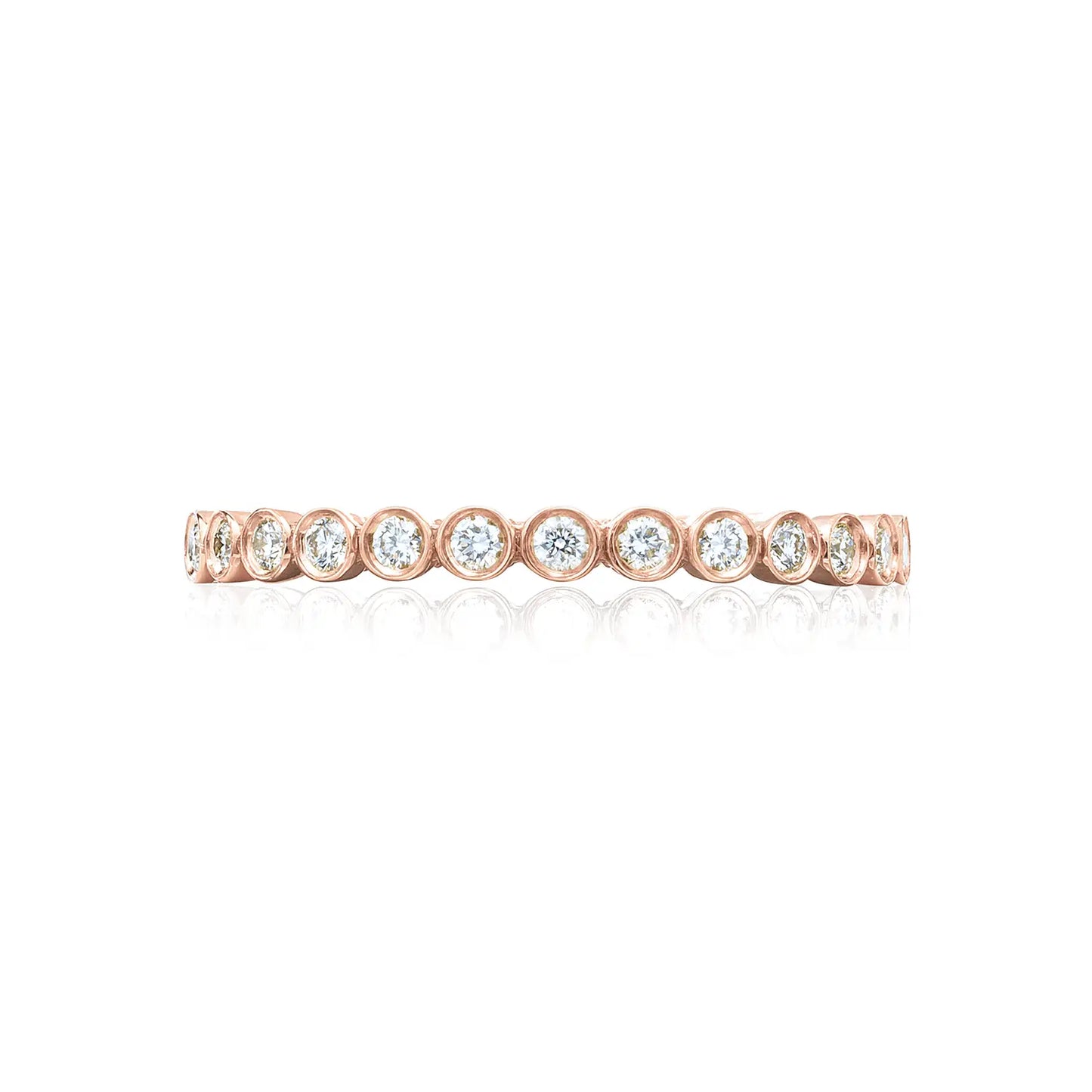 Round Bezel Droplet Wedding Band with Diamond