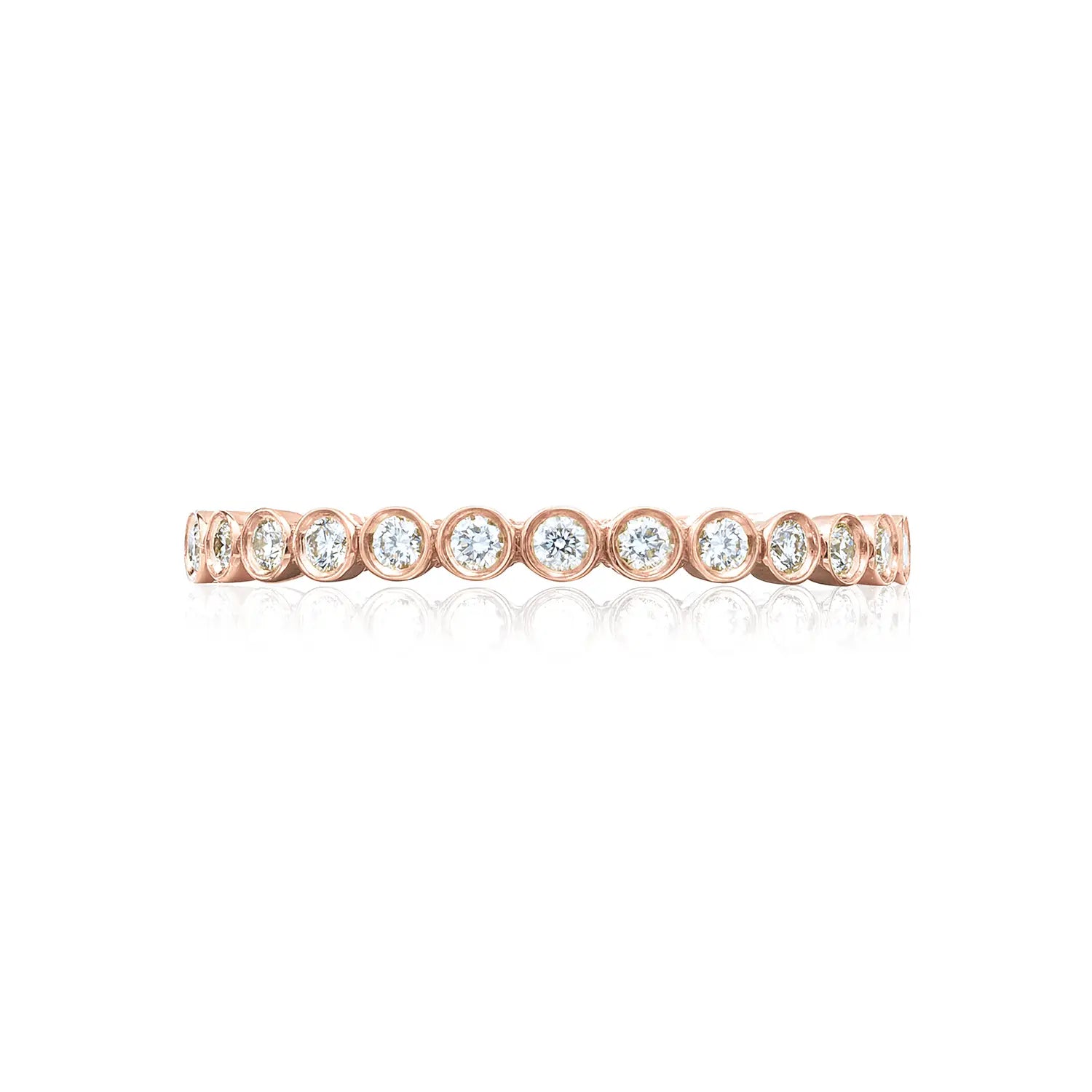 Round Bezel Droplet Wedding Band with Diamond