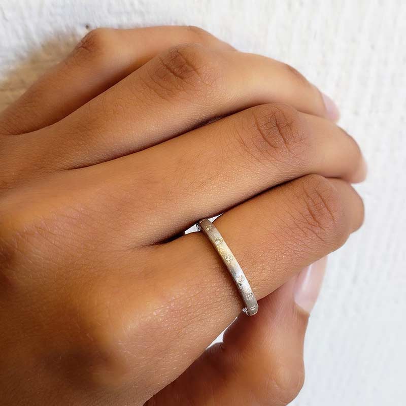 White Diamond Brushed Band