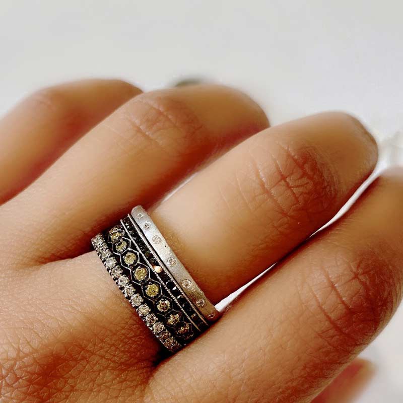 White Diamond Brushed Band