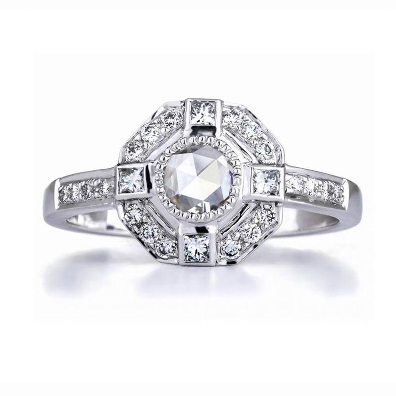 Rose Cut Diamond Gold Ring
