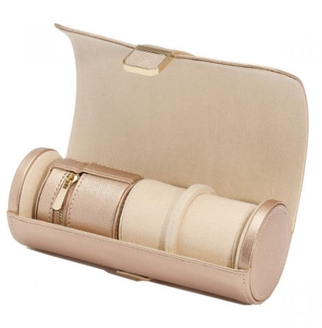 rose double watch roll with jewelry pouch