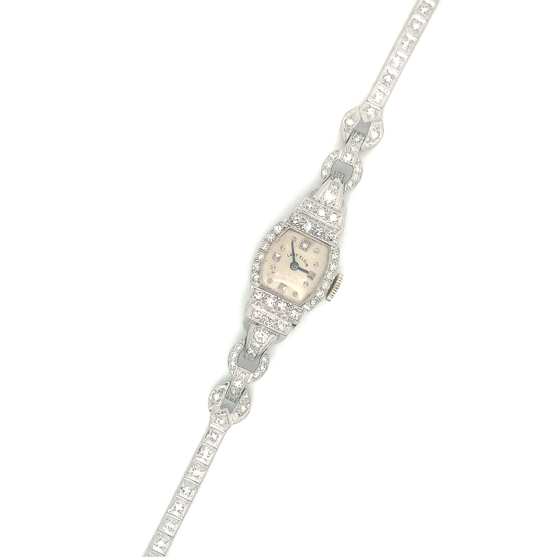Vintage Platinum Lady Elgin Watch