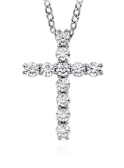 White Gold Diamond Cross Pendant 