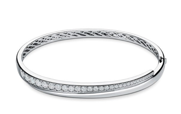 White Gold Vela Crossover Diamond Bracelet 