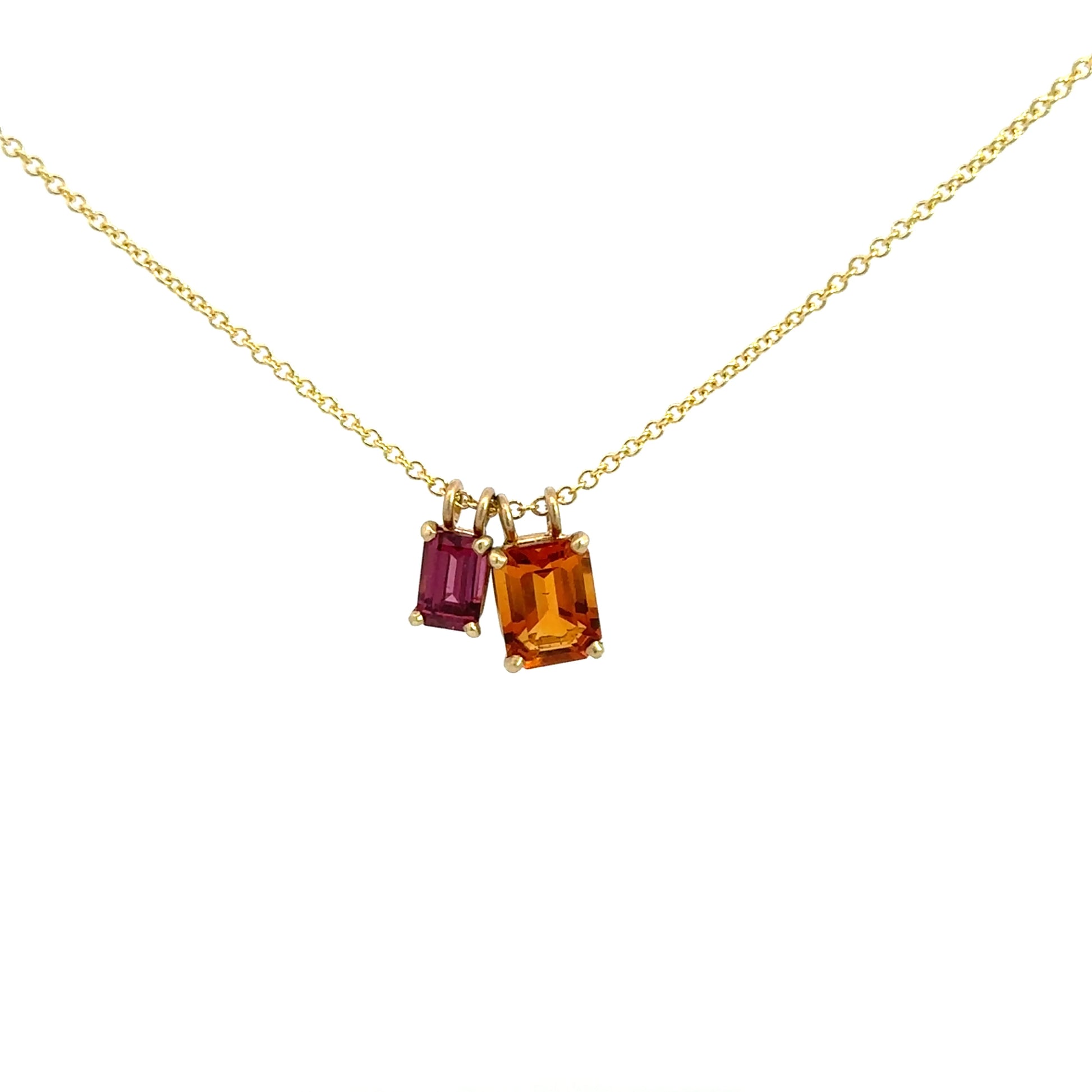 Citrine & Rhodolite Garnet Necklace