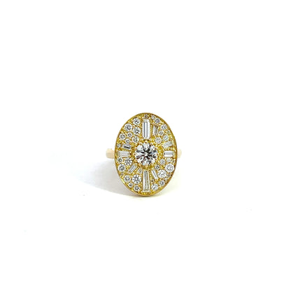 Round & Baguette Cut Ring