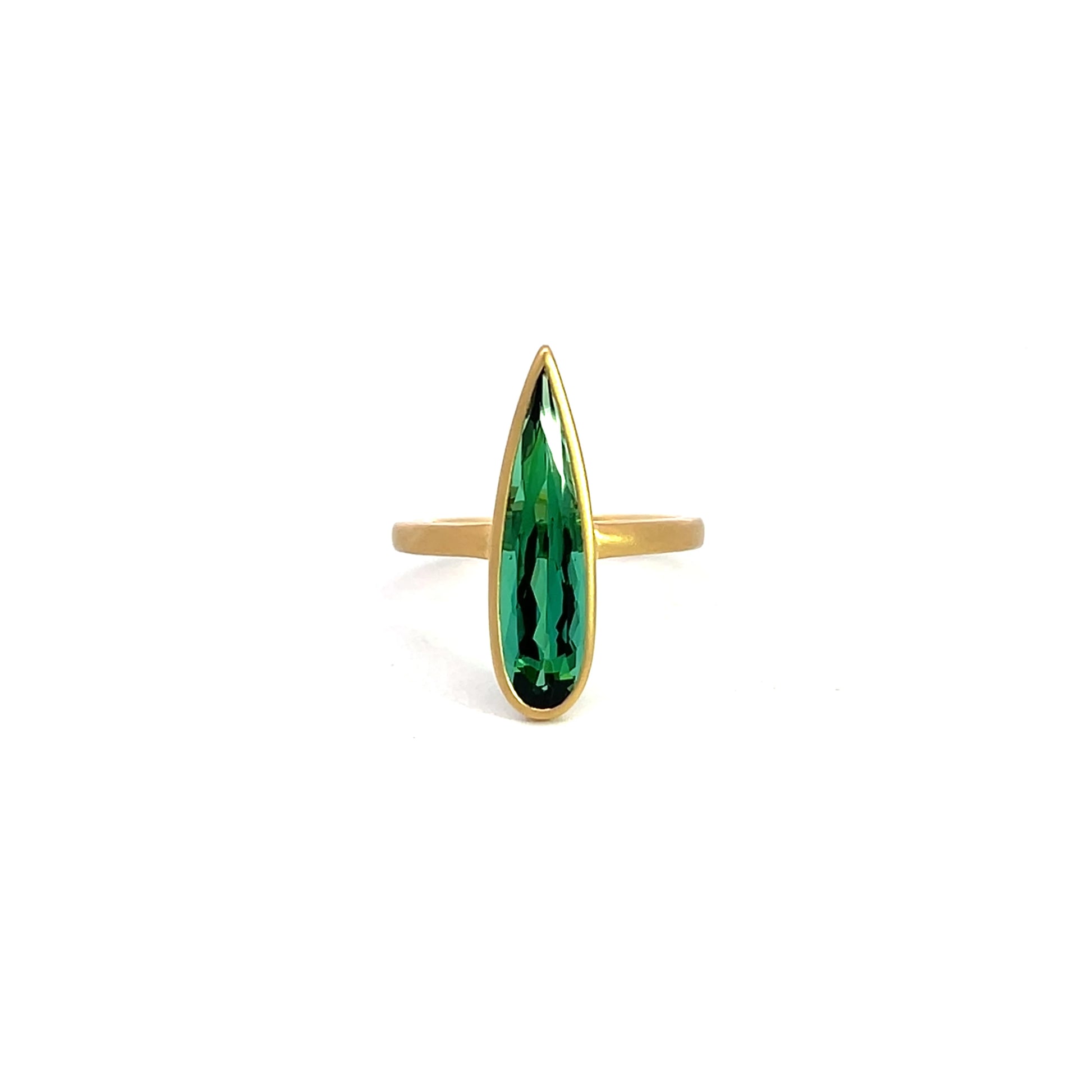 Green Pair Cut Tourmaline Ring