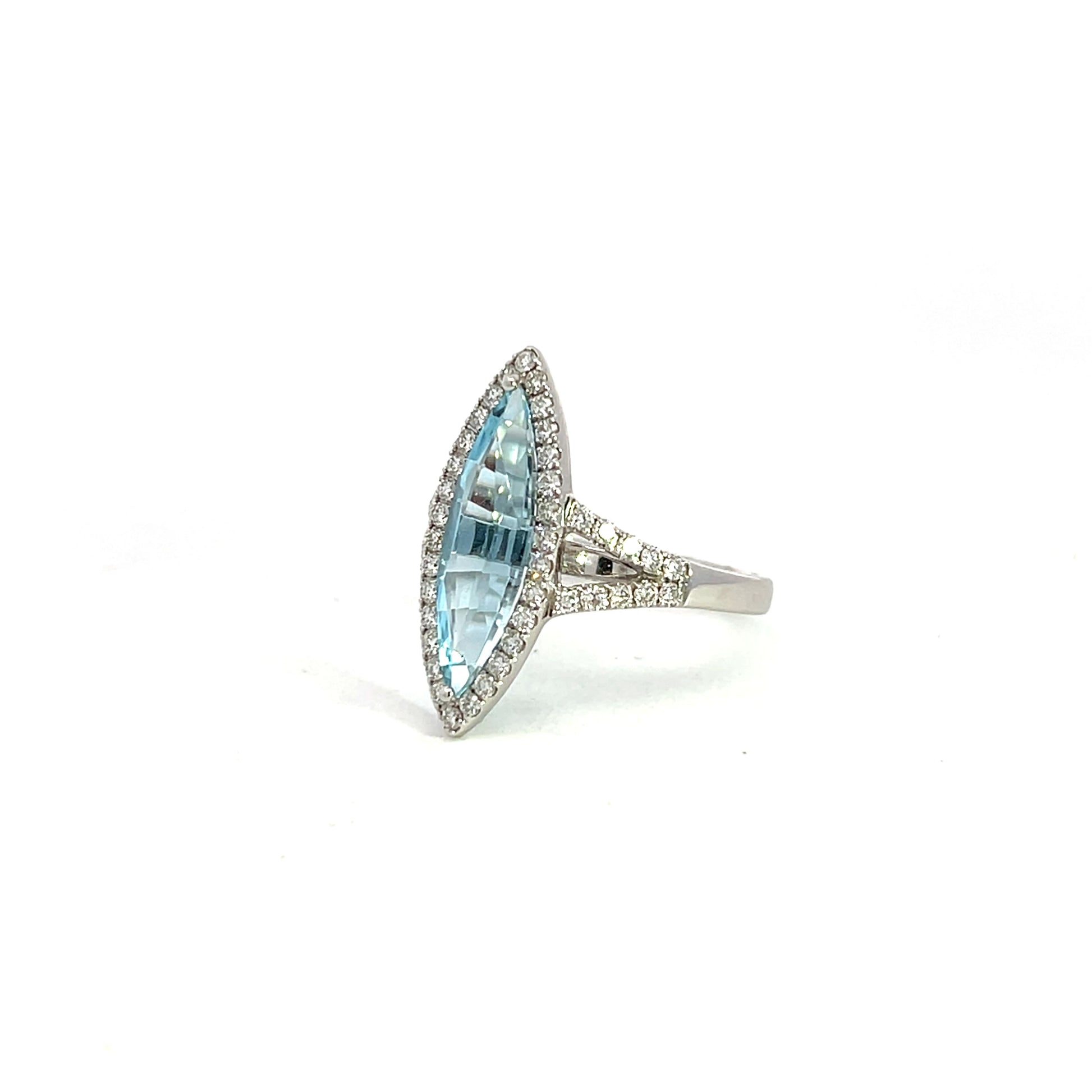Marquise Cut Aquamarine Ring